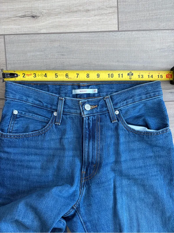 Levi’s ‘94 Baggy Mid Rise Wide Leg Medium Wash Blue Denim Casual Jeans 27 - Image 7