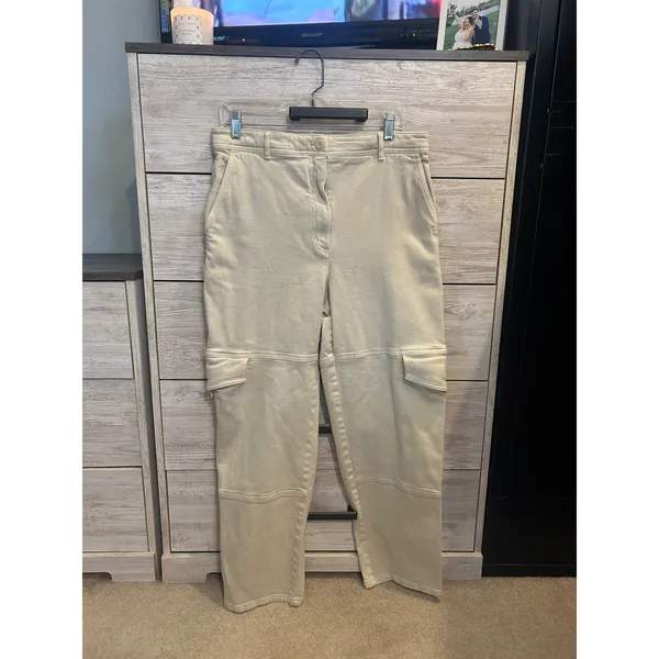 Aritzia Wilfred Free Maeve Tan Cargo Pants Baggy Relaxed Ankle Length 12 - Image 4