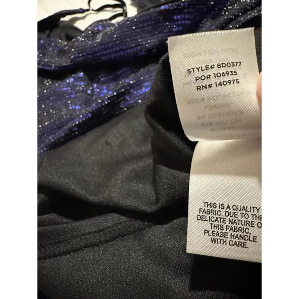 Lulus Women’s Shiny Purplish Blue Party Dress Sz XL Gathered Side - Image 15