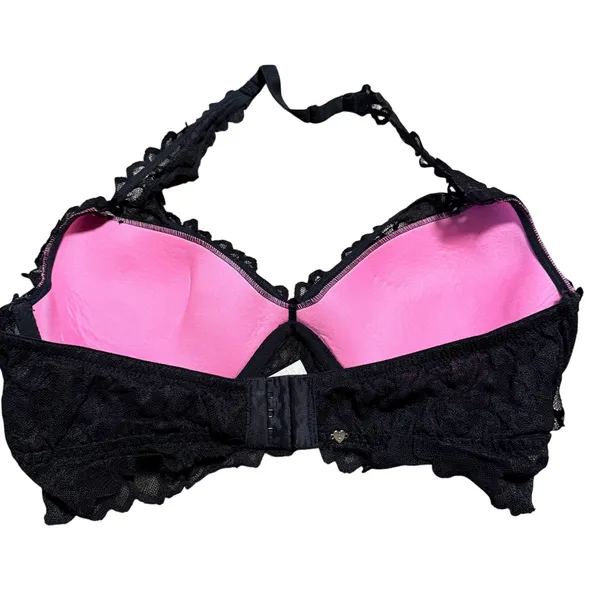 Victoria's Secret Black Halter Lace Bralette Bra Size Large - Image 3