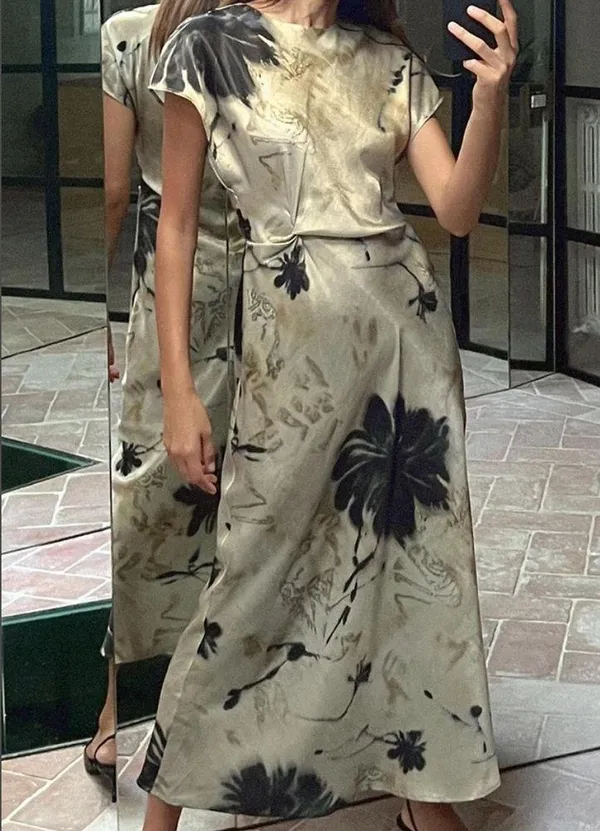 Zara - SATIN EFFECT MIDI DRESS - Image 2