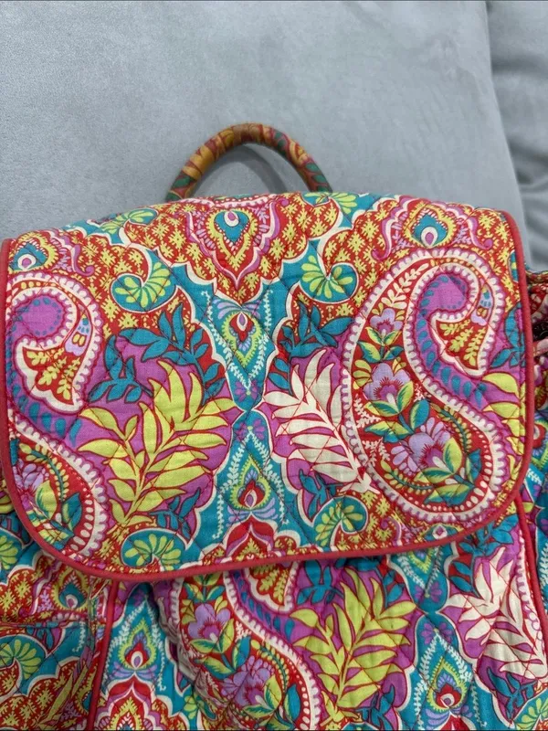 Vera Bradley Quilted Floral Paisley  Drawstring Backpack - Multicolor - Image 2