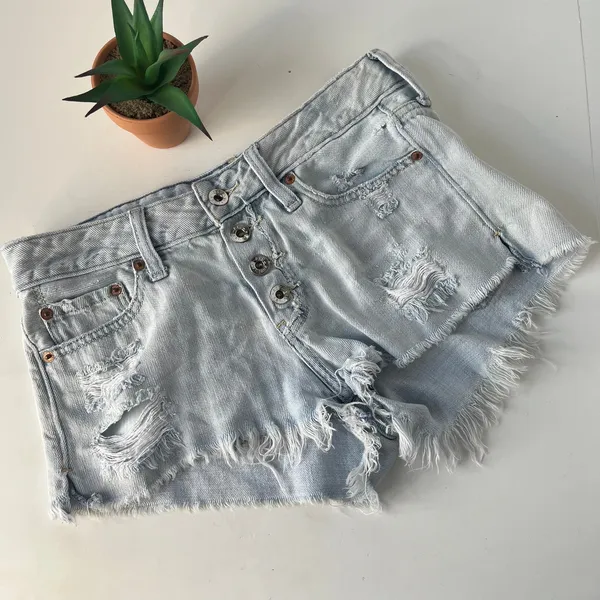 Abercrombie & Fitch Distressed Denim Womens Shorts 25 Festival Y2K Indie Sleaze - Image 13