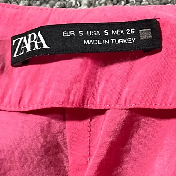 Zara Midi Skirt Womens Small Vibrant Pink‎ Faux Wrap Side Knot Summer - Image 4