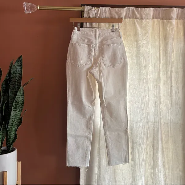 Madewell The Petite Curvy Perfect Vintage‎ Jean White Denim NWT Size 24P - Image 6
