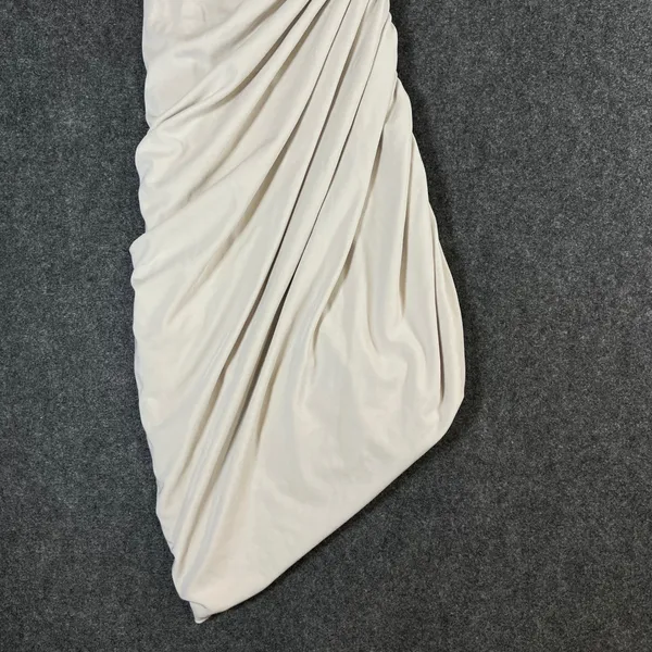 Ten by Babaton Vertigo Mini Dress Matte Pearl One Shoulder Ruched 114001 S - Image 10