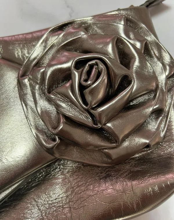Galian Silver/gold Metallic Clutch - Image 3