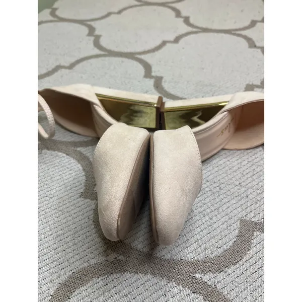 Lulus Laura Light Nude Suede Ankle Strap Heels, size 8, NWOT - Image 12