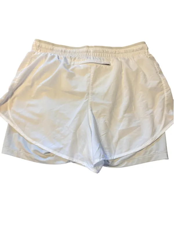 Nike Dri-Fit Running Athletic Shorts Women's Size M White Gray - Image 3