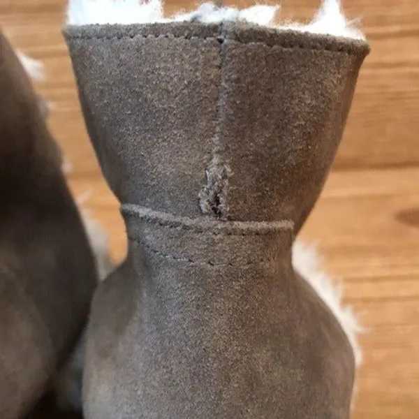 GAP NEW YORK “Gwen Shearling” Tree‎ Bark Suede Wedges Boots ladies size 9 - Image 7