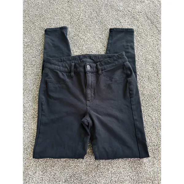 American Eagle Hi-Rise Jegging Skinny Jeans Womens 6 Long Black Super - Image 3