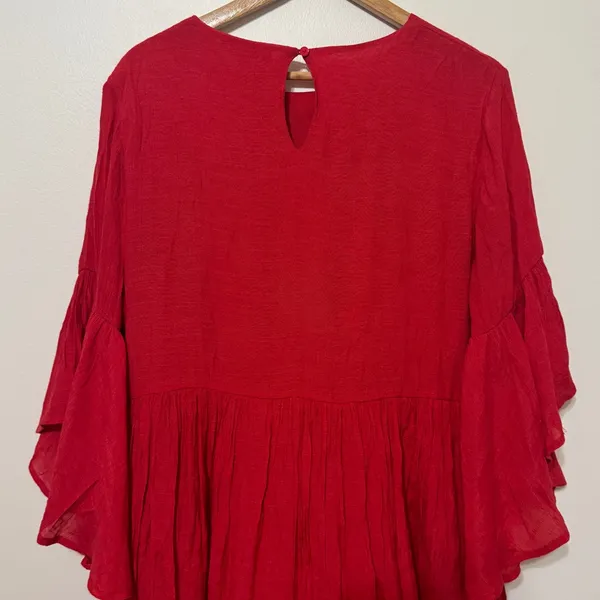 UMGEE Red Floral Embroidered Dress Size XL Women’s Boho Babydoll - Image 7