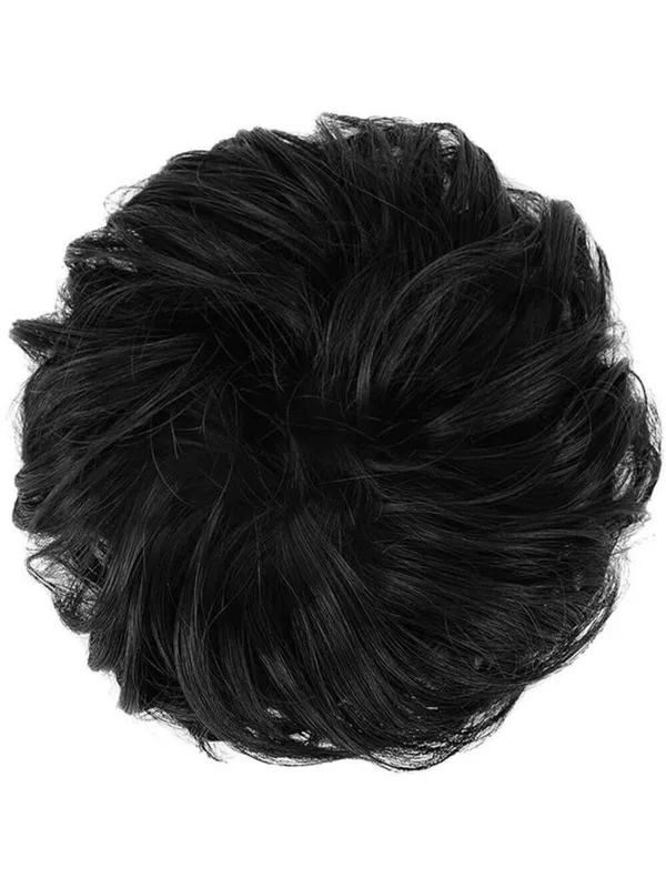 Scrunchie Messy Curly Black Hair Bun, NIB - Image 4