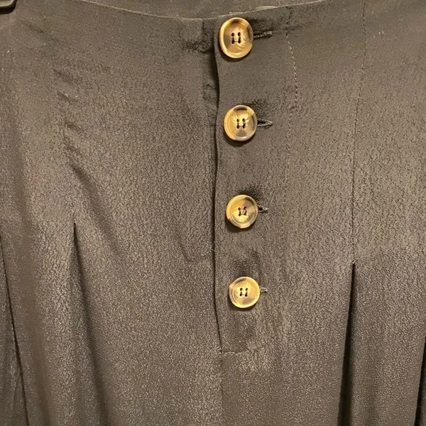 Lulu's Stroll on Over Black Button-Front Wide Leg Pants Size M - Image 5