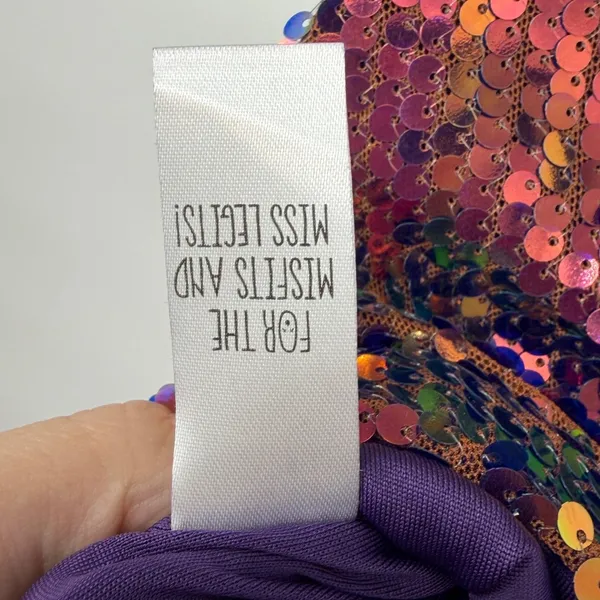 Current Mood Dolls Kill Sequin‎ Halter Mini Dress Iridescent Purple Green XS - Image 8