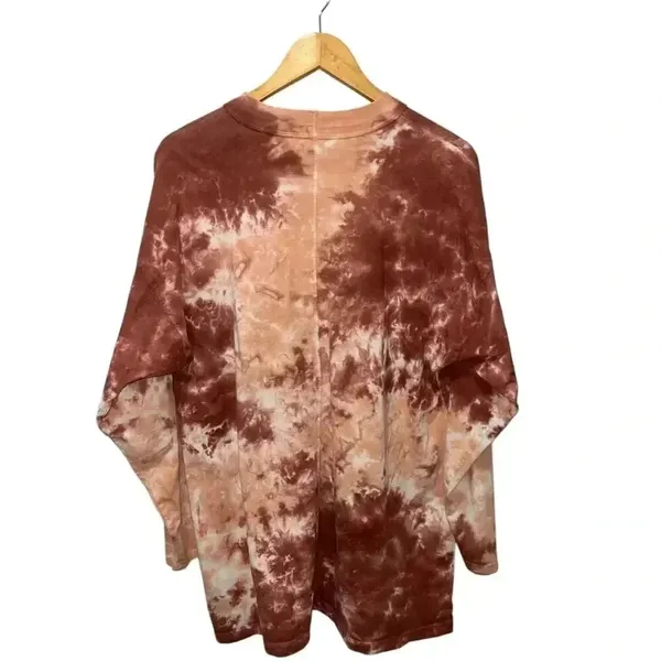We The Free Free People Be Free Tie Dye Oversize Women's T-Shirt Size Large Brown Cotton - Image 3