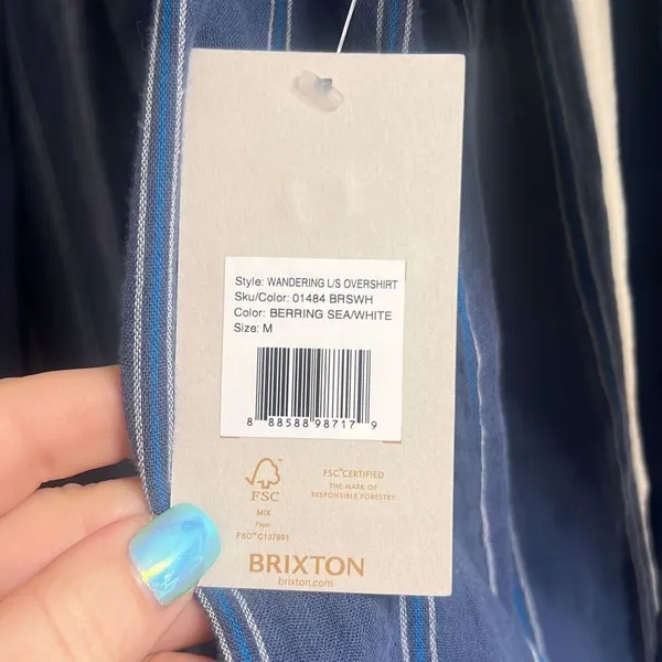 ✨BRIXTON WANDERING BLUE SZ MEDIUM OVERSHIRT✨ - Image 10