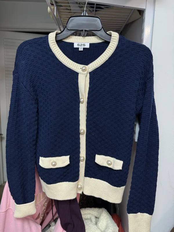 525 contrast trim trophy cardigan  - Image 5