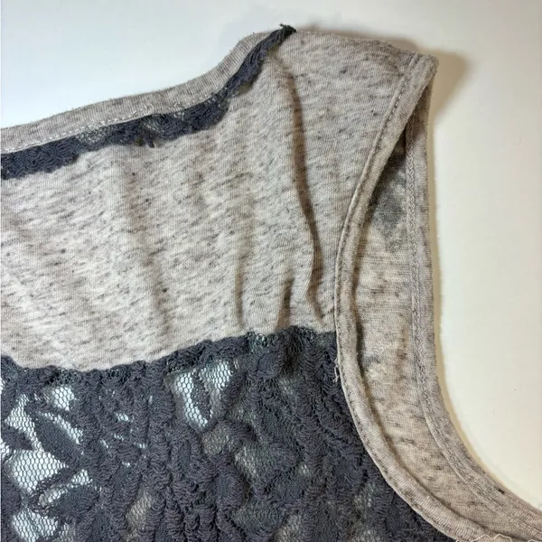Miss Me Gray Floral Lace Tank Top - Image 11