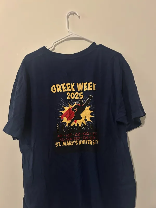 St. Mary's University 2025 Greek Week T-shirt XL - Image 2