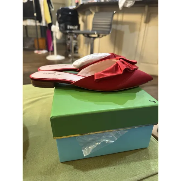 Kate Spade New‎ York RED SATIN Women's Faryn Ballet Flat Size 6.5 Ruffle!!! - Image 5