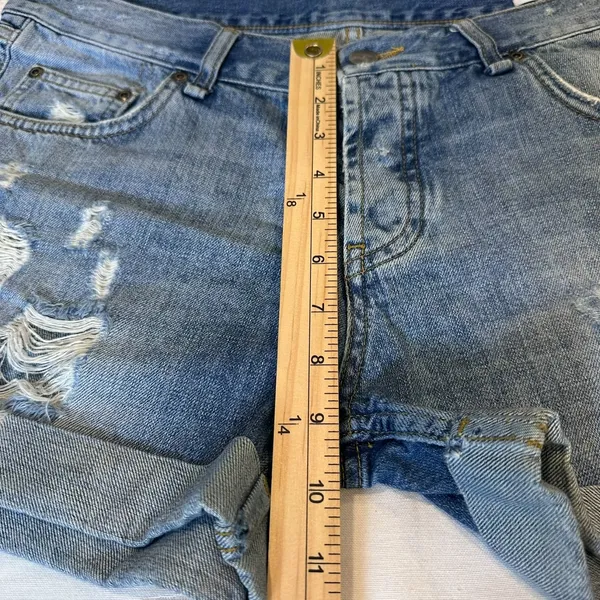 Anine Bing Size-M Ladies‎ Boyfriend Denim Shorts Distressed - Image 4