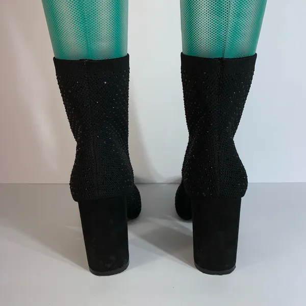Altar'd State Sylvana black knit rhinestone booties size 8.5M - Image 5