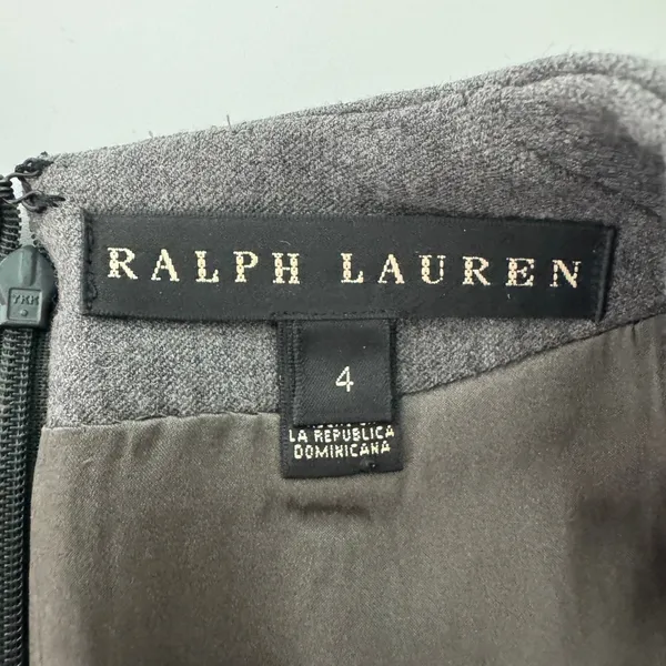 Ralph Lauren Black Label Wool Sheath Dress Size 4 Gray Workwear‎ Minimalist Chic - Image 9
