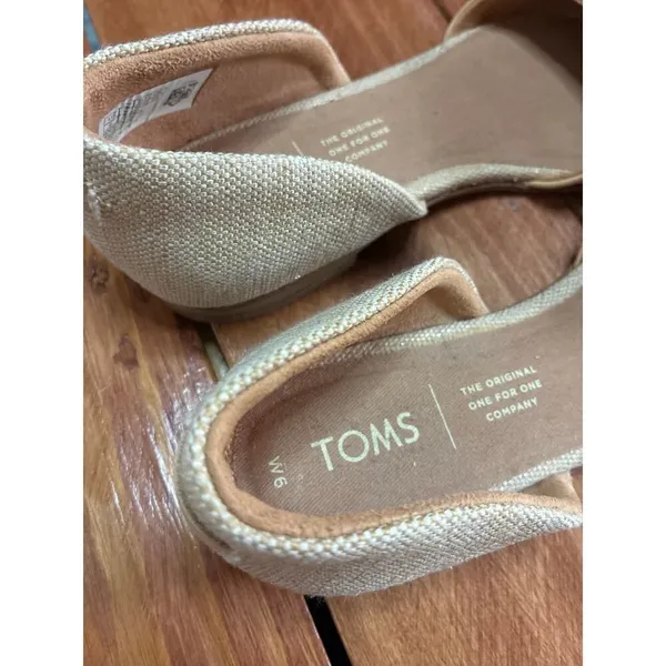 Tom’s Jutti D'Orsay Tan Almond Toe Flats - Size 6 - Image 4