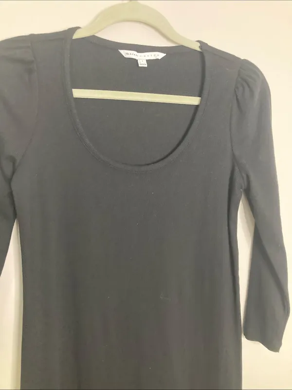 The Nines by HATCH Black Long Sleeve Scoop Neck Midi Dress - Image 4