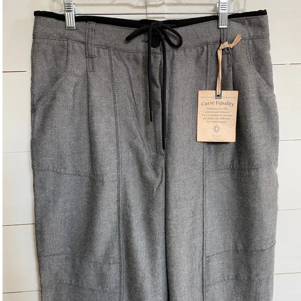 Democracy Clothing Curve Equality Straight Leg Pants‎ Grey Heather Drawstring 12 - Image 5
