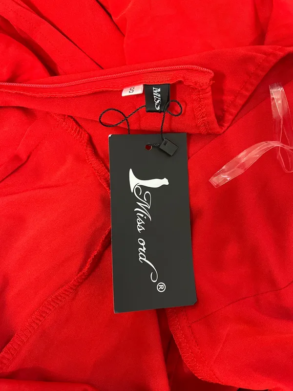Miss Ord Red Strapless Mermaid Formal Gown Maxi Dress Slit Train - NWT Size S - Image 7