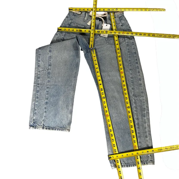 Forever 21 Barrel Jeans Size 25 Light Wash Lace Up Waist Y2K Denim NWT - Image 12