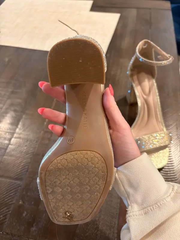 Kelly & Katie Heels Gold Sparkly - Image 9