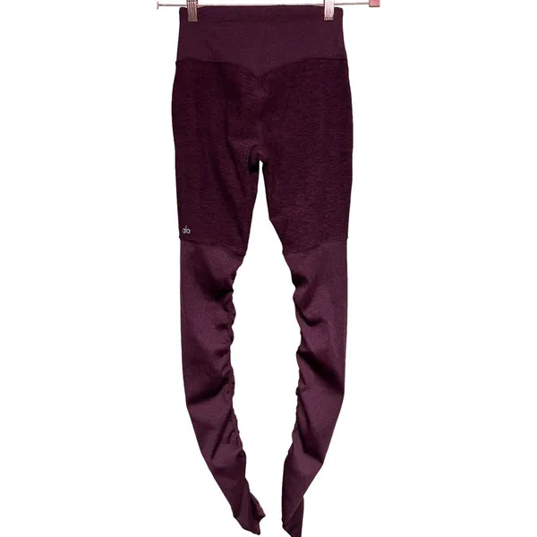 Alo‎ Yoga Goddess Rib Leggings Garnet Space Dye Maroon Women’s Size Small - Image 2