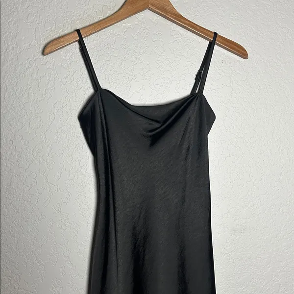 HELLO MOLLY Black Corset Tie Back Midi Dress Cocktail Party Slip Sexy Size 6 - Image 5