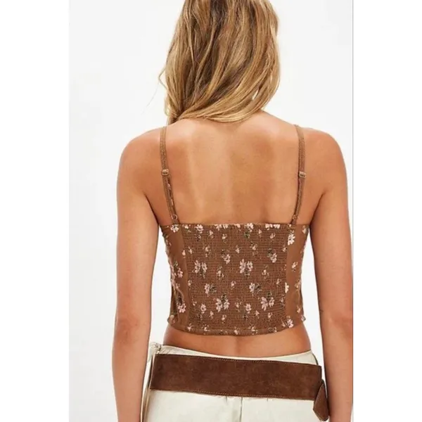 Free People Wild Flowers Embroidered Bustier Corset Top Cottagecore Med NWT Boho - Image 2