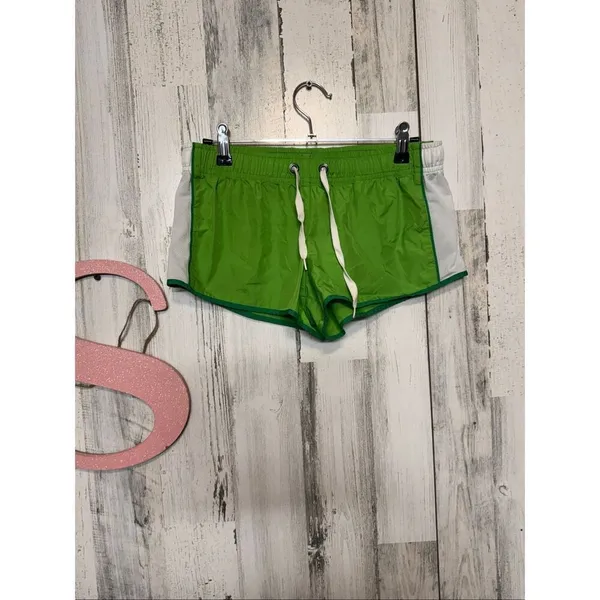 PINK Victoria’s Secret Y2K Green Athletic Shorts XS Low Rise Drawstring - Image 3
