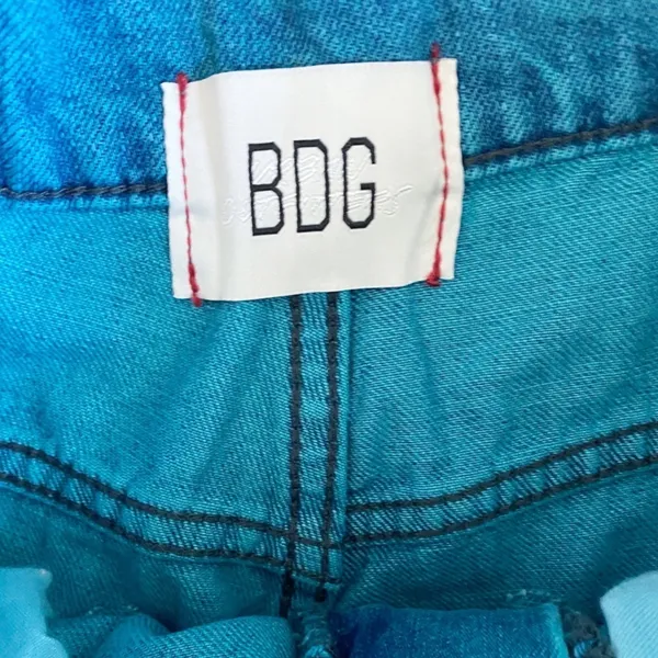 BDG Urban Outfitters High Rise Baggy Distressed‎ Jeans Teal Blue NWT 28 - Image 8