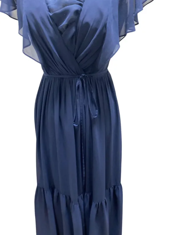 White By Vera Wang Maxi Dress Navy Blue Size 2 Wedding Special Occasion Boho - Image 9