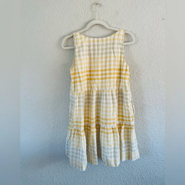 Madewell Yellow Gingham Tiered Mini Dress - Image 5