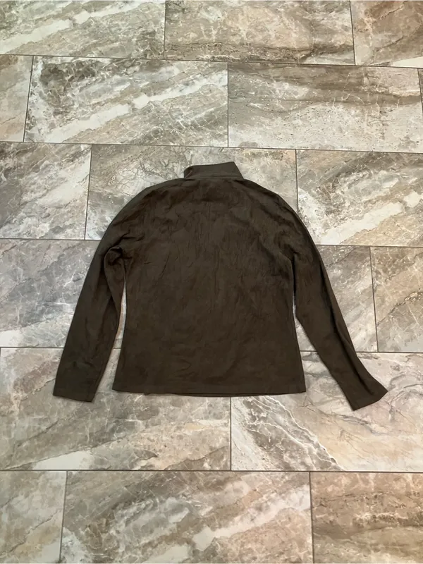 The North Face TKA 100 Quarter Zip Fleece Pullover Brown Womens L - Image 4