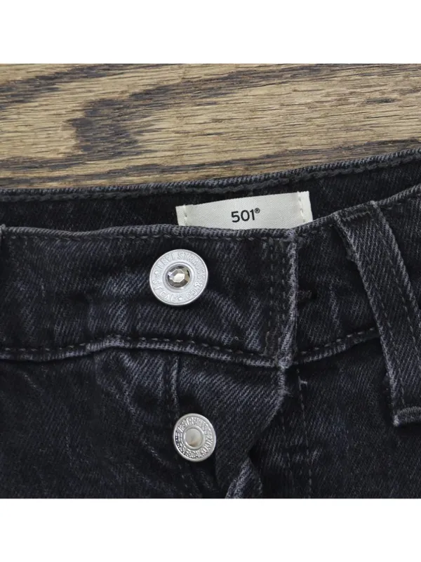 NEW Levi's Original 501 Straight Jeans Button Fly Studded Pocket Black 28x30 - Image 8