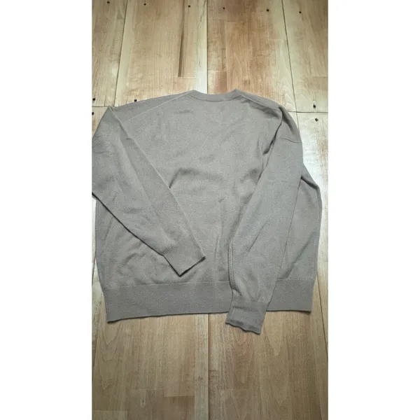 Nordstrom Womens 100% Cashmere V-Neck Sweater Tan Camel Brown Size‎ L - Image 4
