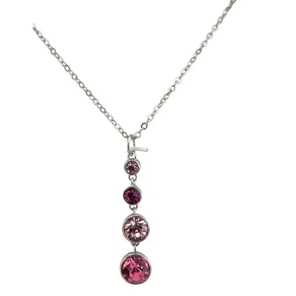 Believe by Brilliance Silver Plated Pink Crystal Drop Necklace – NIB - Image 6