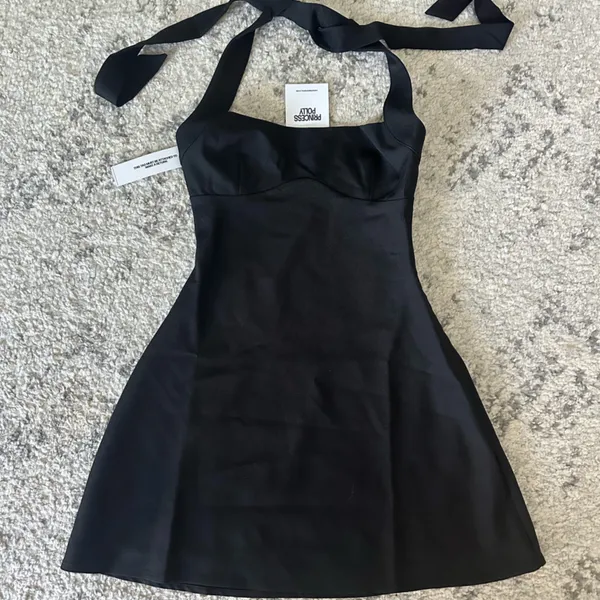 NWT Princess Polly Cabaret Halter Mini Dress Black - Image 4