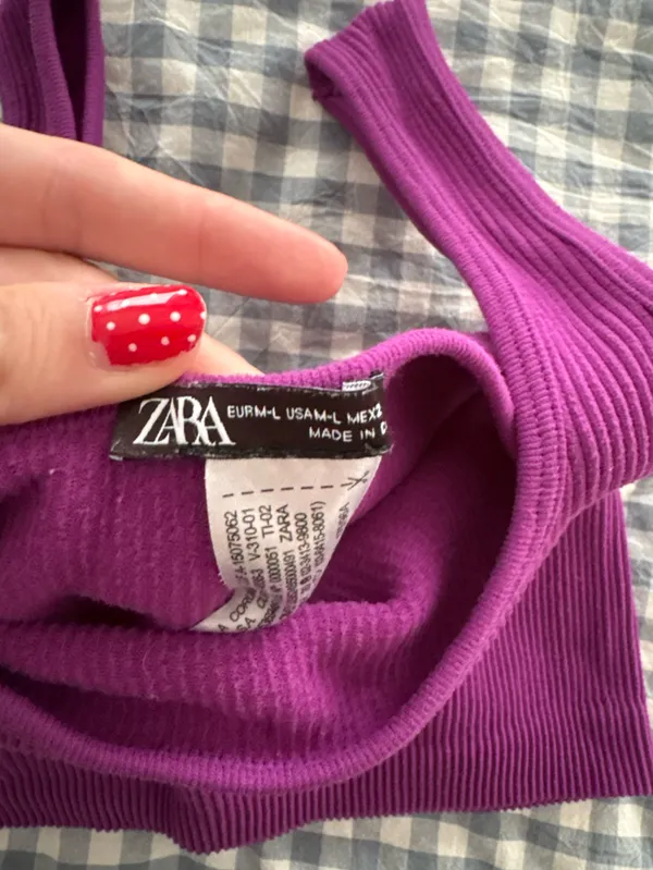 Zara Ribbed Magenta Tank Top - Image 3