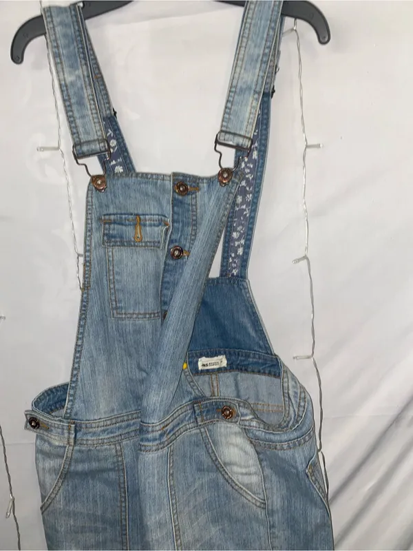 Light Wash Denim Overalls Blue Size 10 - Image 3