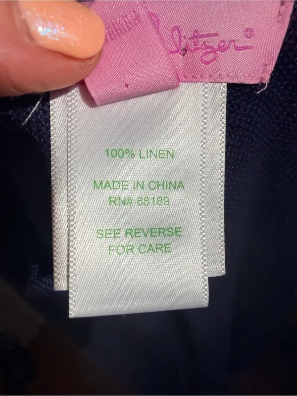 Lilly Pulitzer Linen Cardigan Sweater XXS XS True Navy Myra Open Front Drape - Image 13