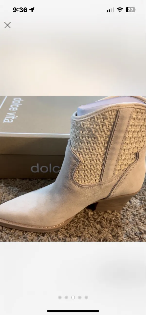 Women’s cream ankle boots - Image 2